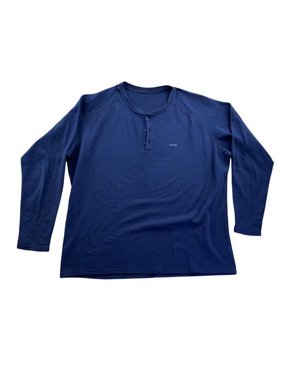 Patagonia Mens Henley Shirt Size XXL Blue Long-Sleeve Performance Active T-Shirt